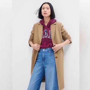 GAP Women’s Top Coat Long Topcoat in Camel sz L
